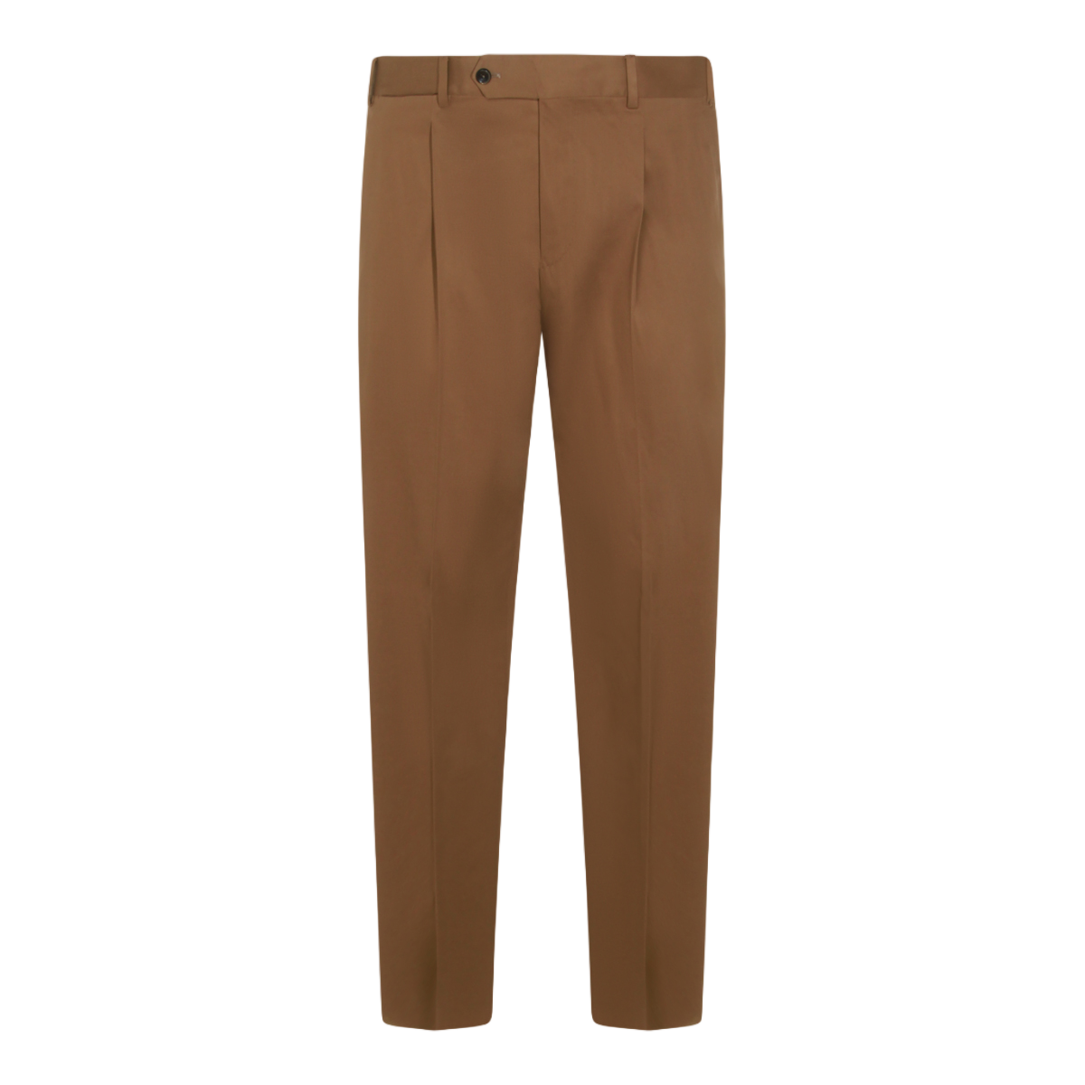PT Torino Tailored Brown Trousers With Flat Front And Subtle Pleats Bruin