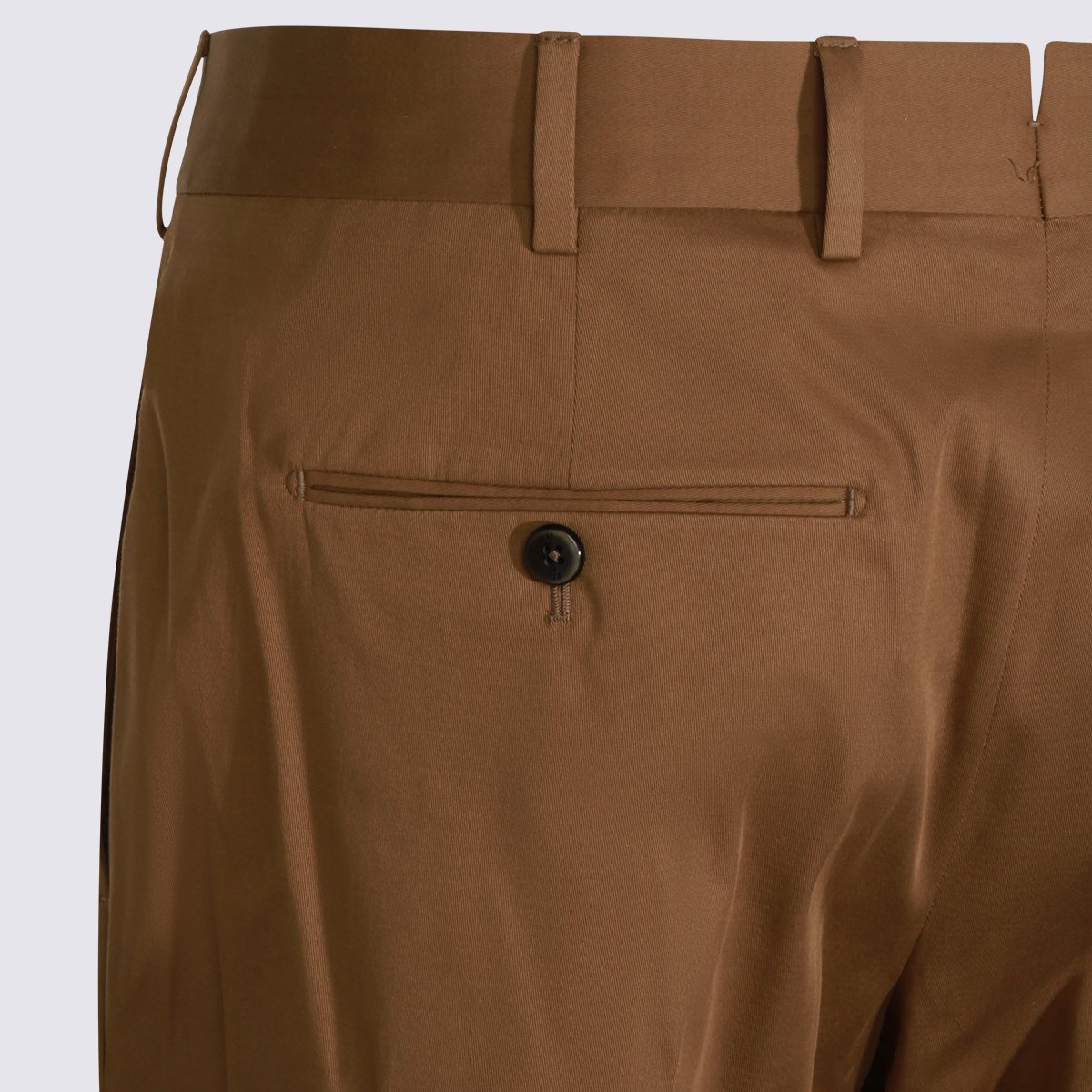 PT Torino Tailored Brown Trousers With Flat Front And Subtle Pleats Bruin