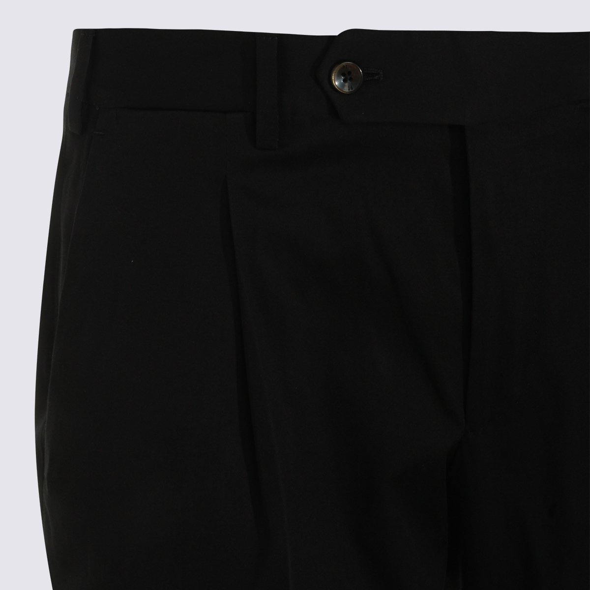 PT Torino Tailored Slim Fit Trousers With Button Closure And Welt Pockets Zwart