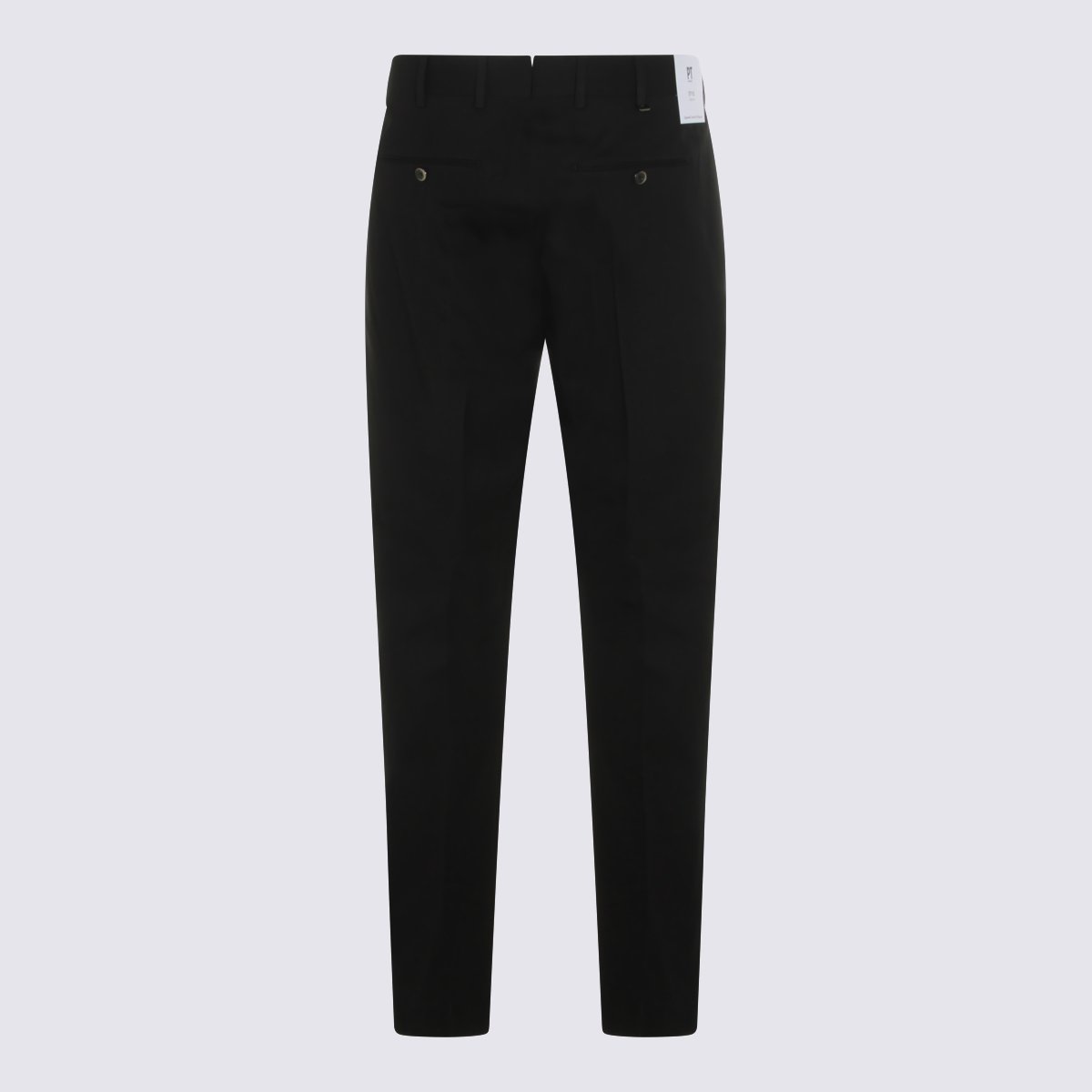 PT Torino Tailored Slim Fit Trousers With Button Closure And Welt Pockets Zwart