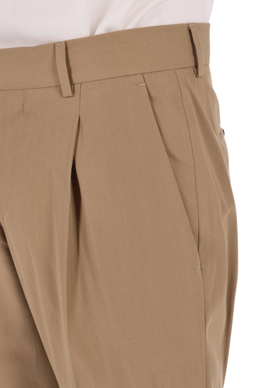 PT Torino Relaxed Fit Trousers in Deluxe Cotton Blend Bruin
