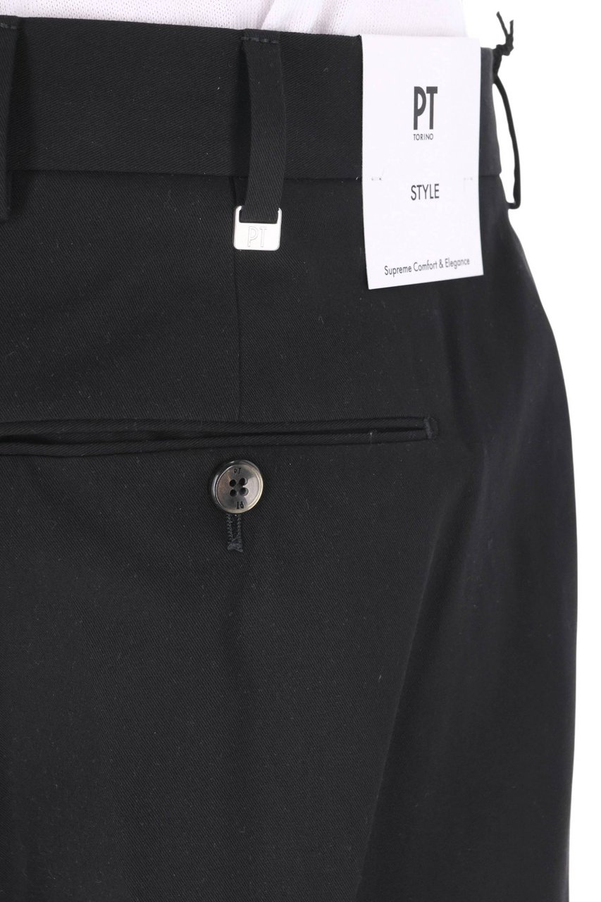 PT Torino Union Fit Deluxe Cotton Trousers Zwart