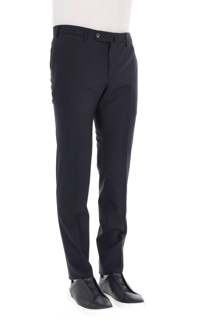 PT Torino Super Slim Fit Virgin Wool Trousers Zwart
