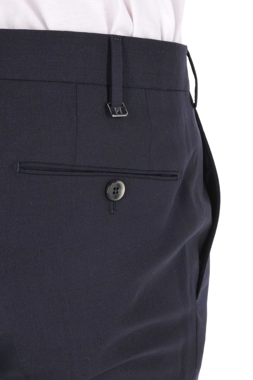PT Torino Super Slim Fit Virgin Wool Trousers Zwart