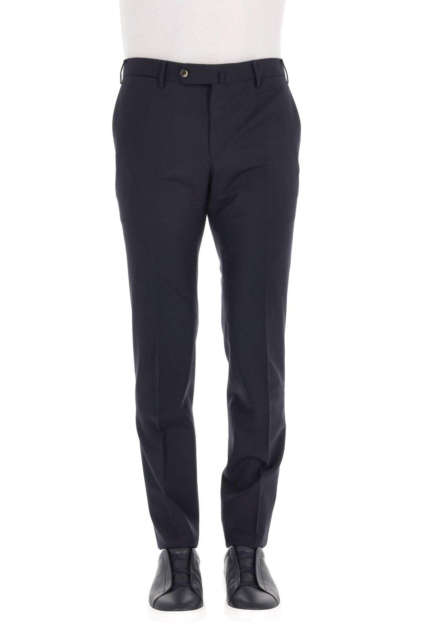 PT Torino Super Slim Fit Virgin Wool Trousers Zwart