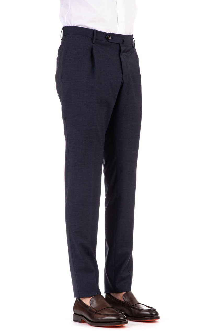 PT Torino Stretch Wool Superslim 1 Pence Trousers Zwart