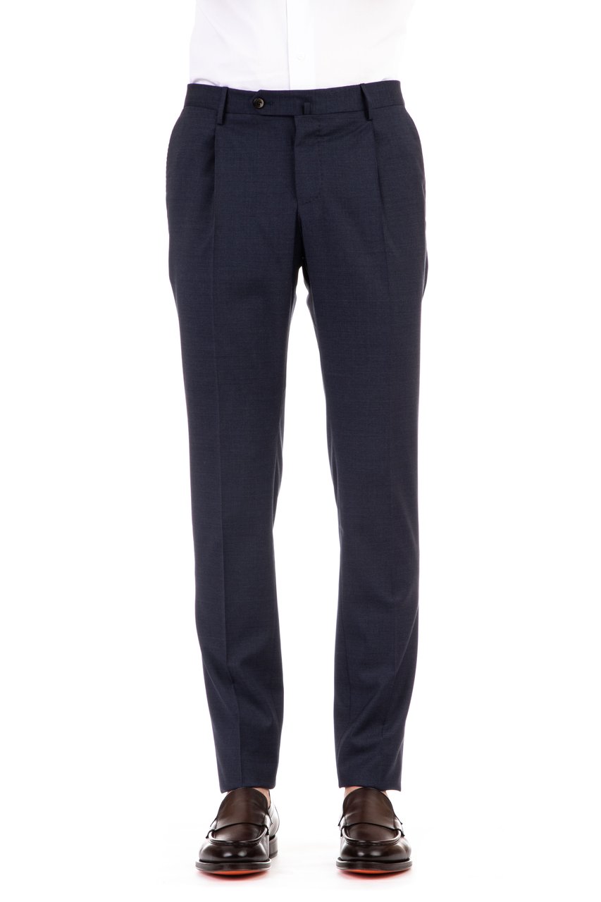 PT Torino Stretch Wool Superslim 1 Pence Trousers Zwart