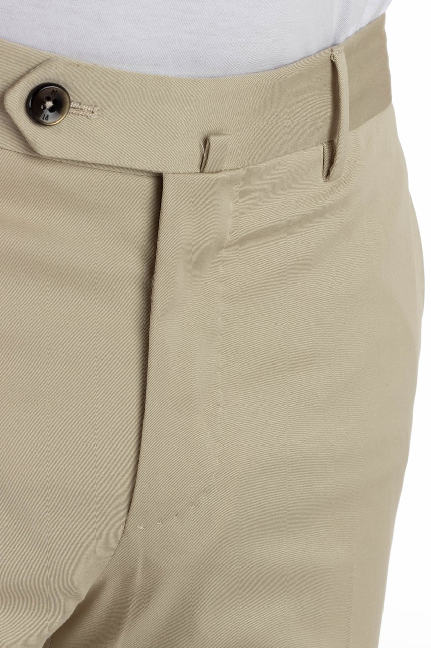 PT Torino Super Slim Cotton-Silk Trousers Neutraal
