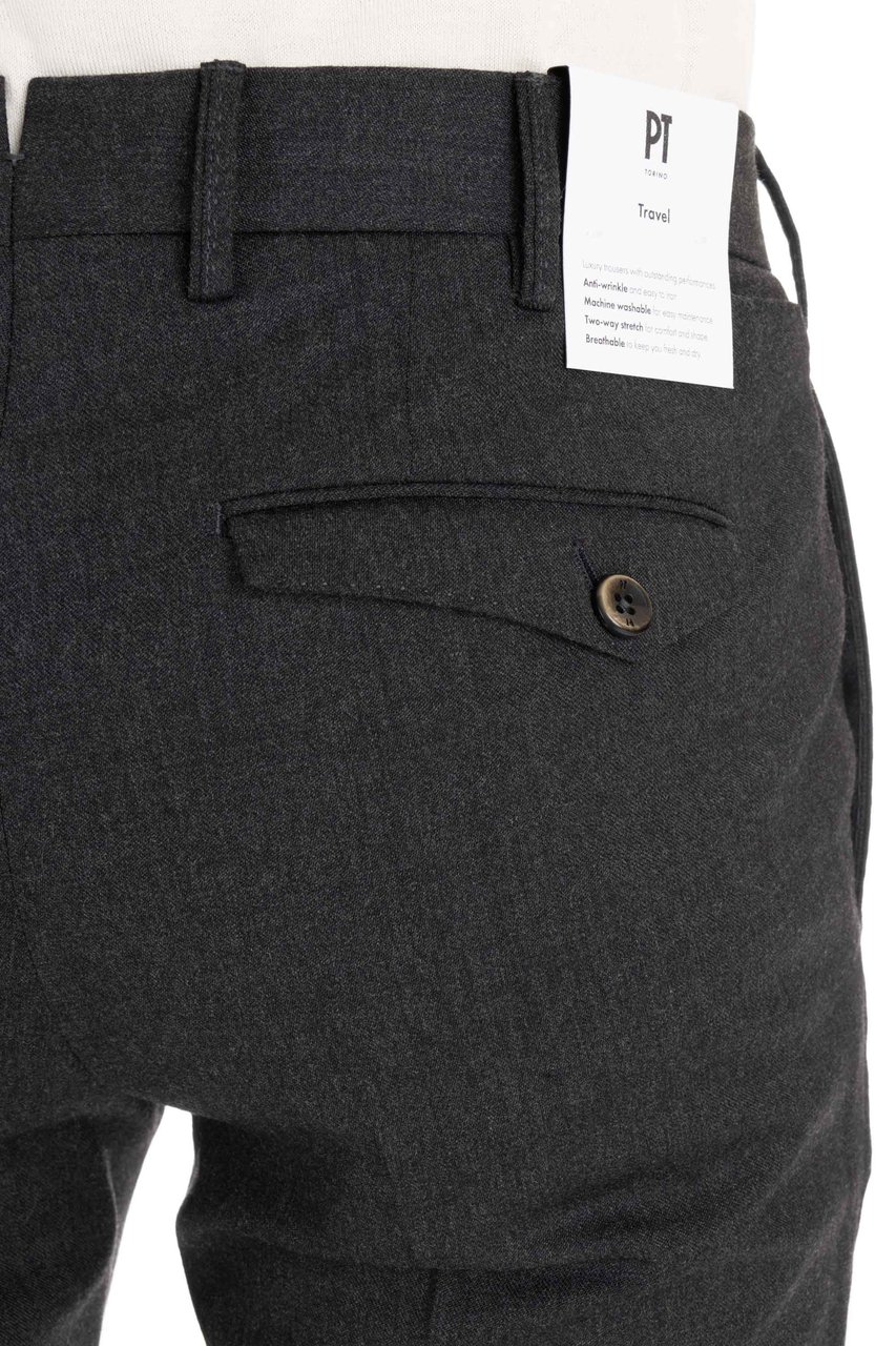 PT Torino Technical Travel Wool Superslim Fit Trousers Zwart