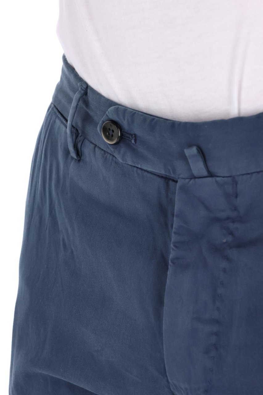 PT Torino Super Slim Fit Cotton-Silk Trousers Groen
