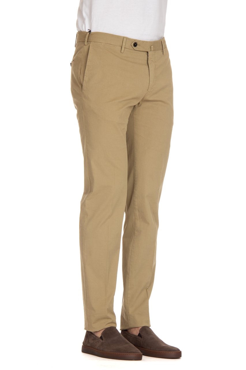 PT Torino Super Slim Cotton Gabardine Trousers Bruin