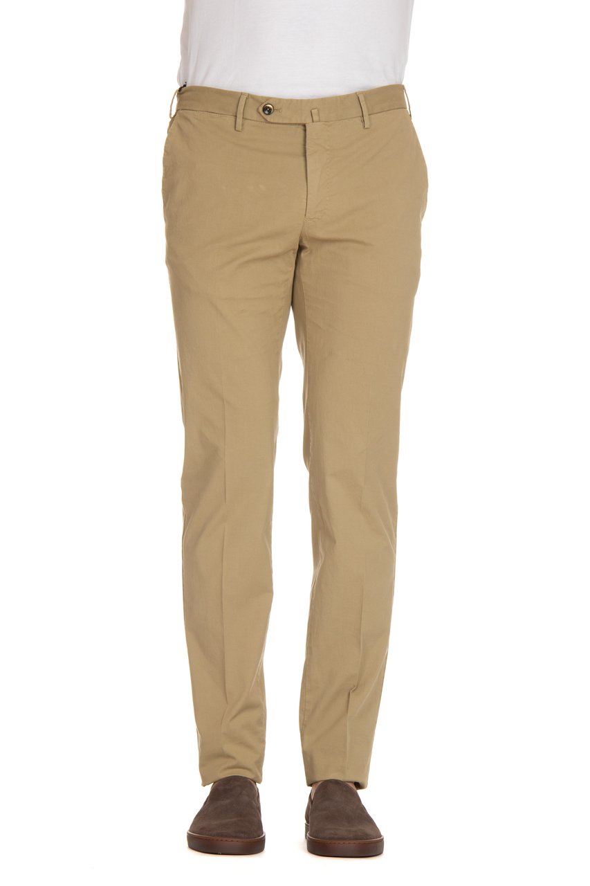 PT Torino Super Slim Cotton Gabardine Trousers Bruin