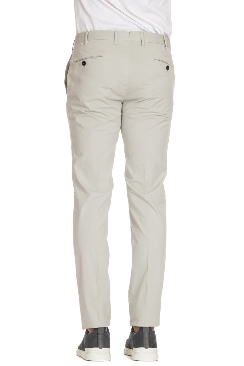 PT Torino Super Slim Fit Cotton Gabardine Trousers Grijs