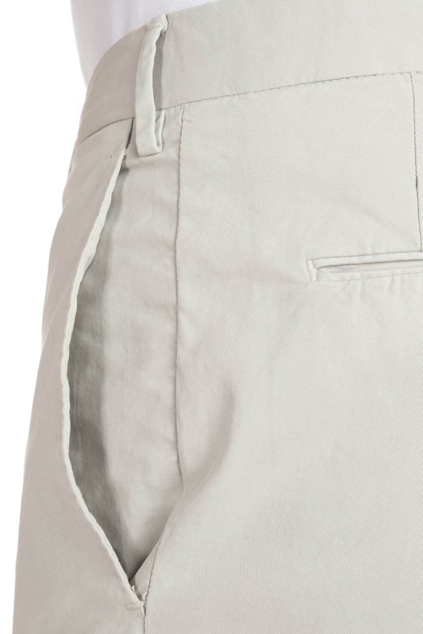 PT Torino Super Slim Fit Cotton Gabardine Trousers Grijs