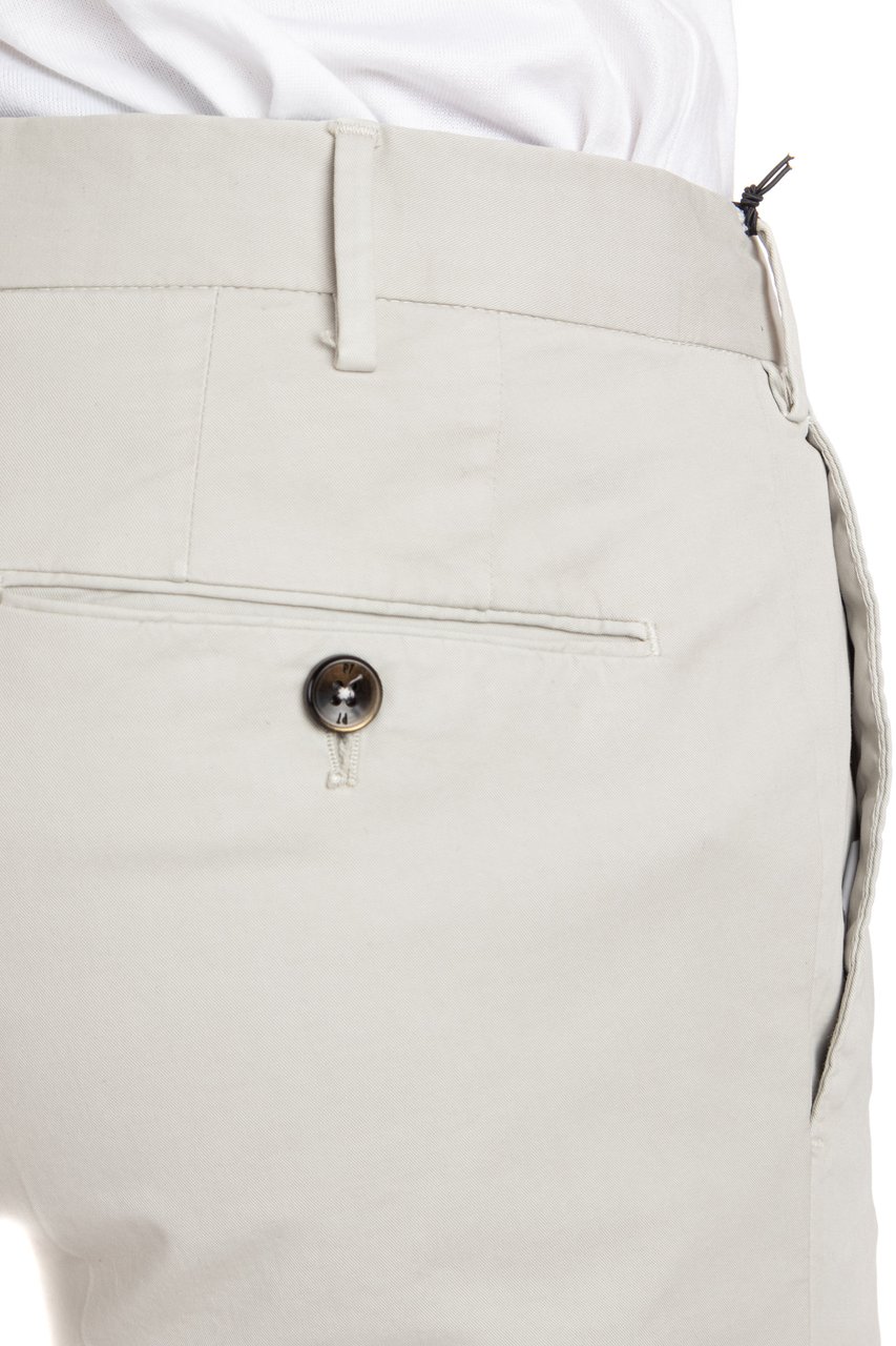 PT Torino Super Slim Fit Cotton Gabardine Trousers Grijs
