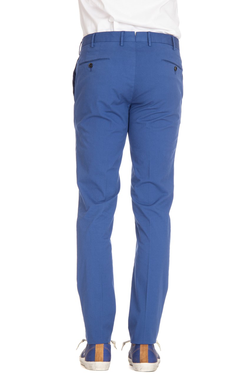 PT Torino Super Slim Cotton Gabardine Trousers Blauw