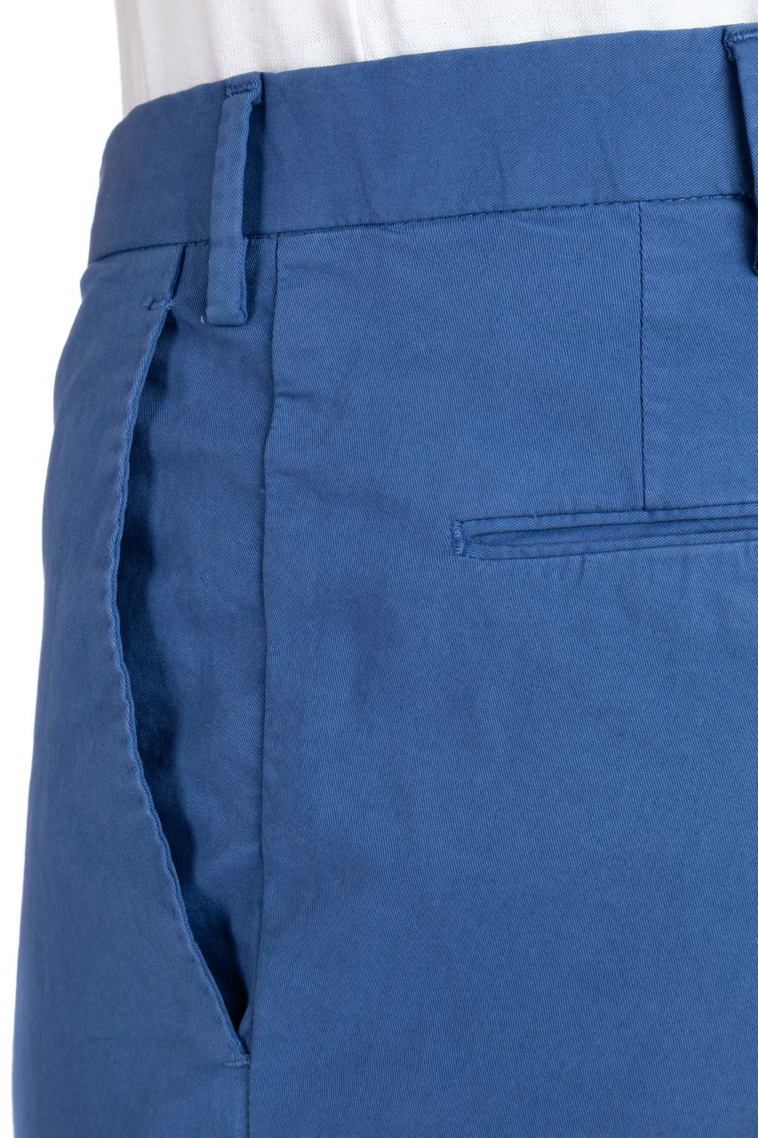 PT Torino Super Slim Cotton Gabardine Trousers Blauw