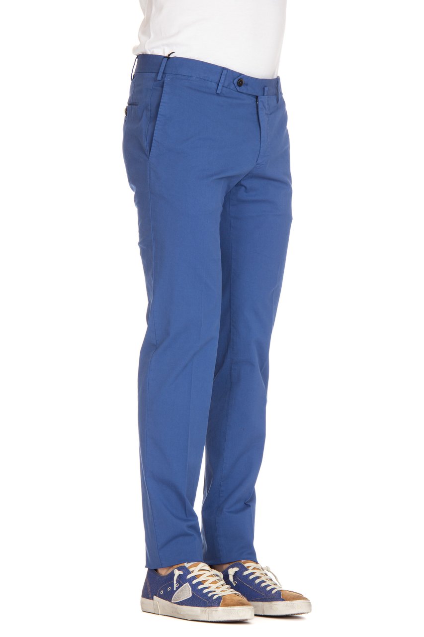 PT Torino Super Slim Cotton Gabardine Trousers Blauw