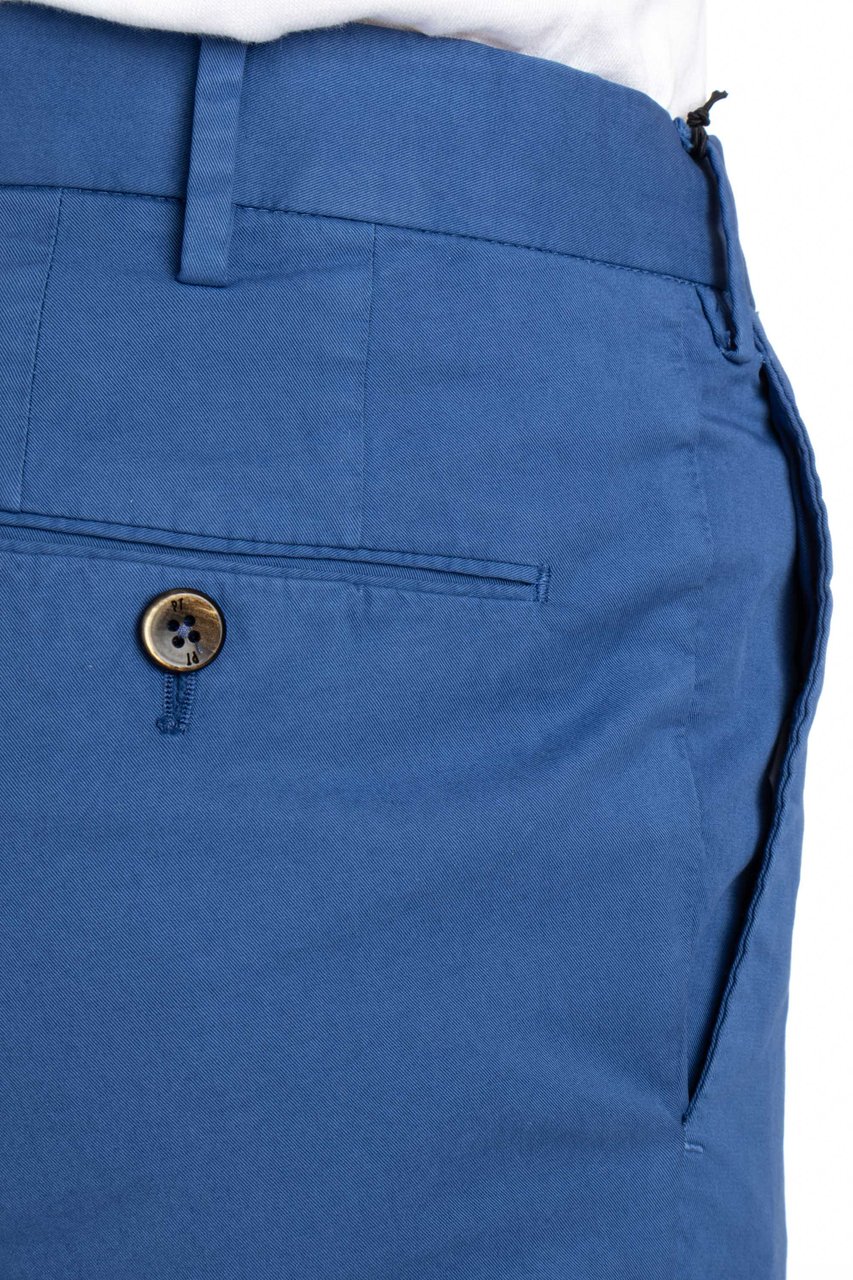 PT Torino Super Slim Cotton Gabardine Trousers Blauw