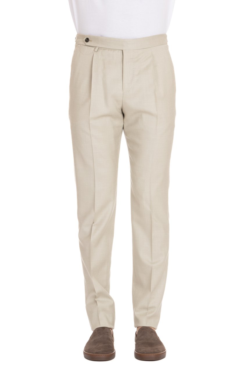 PT Torino Wool-Silk-Linen Gentleman Fit Trousers Grijs