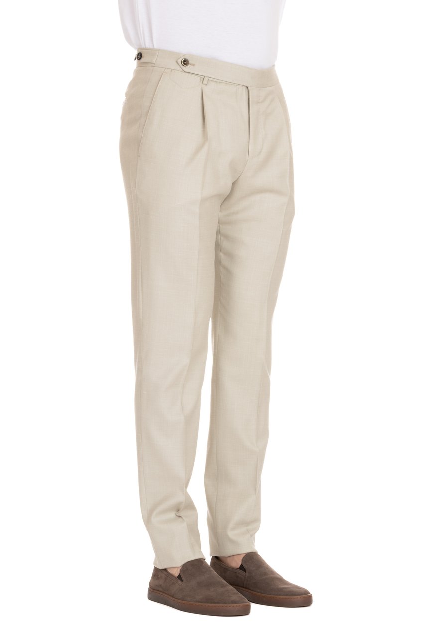 PT Torino Wool-Silk-Linen Gentleman Fit Trousers Grijs