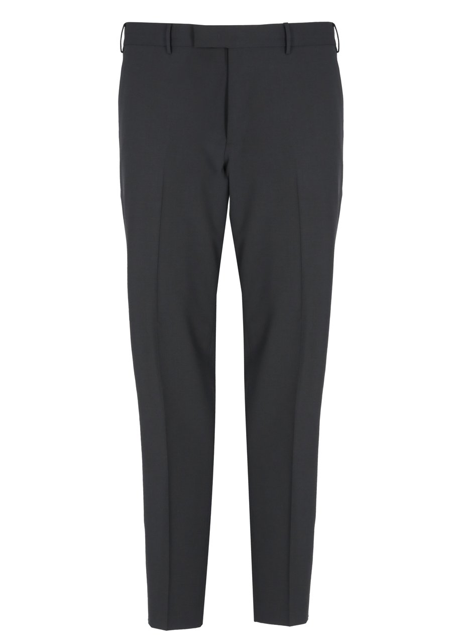 PT Torino Dark Grey Hook Fastening Pants Zwart