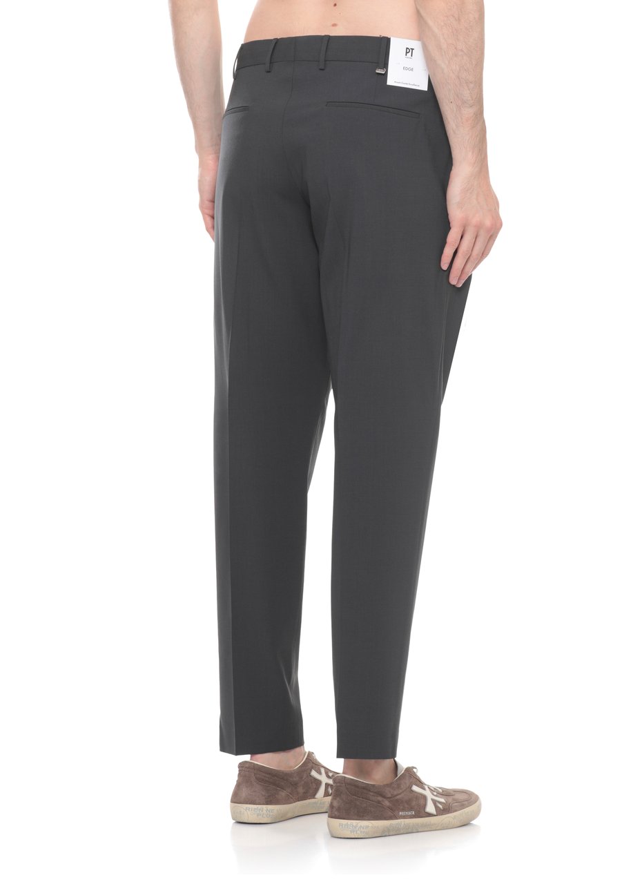 PT Torino Dark Grey Hook Fastening Pants Zwart