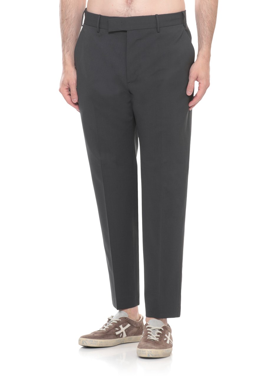 PT Torino Dark Grey Hook Fastening Pants Zwart