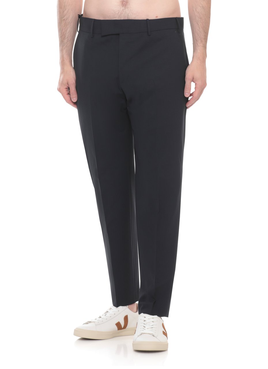 PT Torino Blue Welt Pockets Wool Formal Pants Zwart