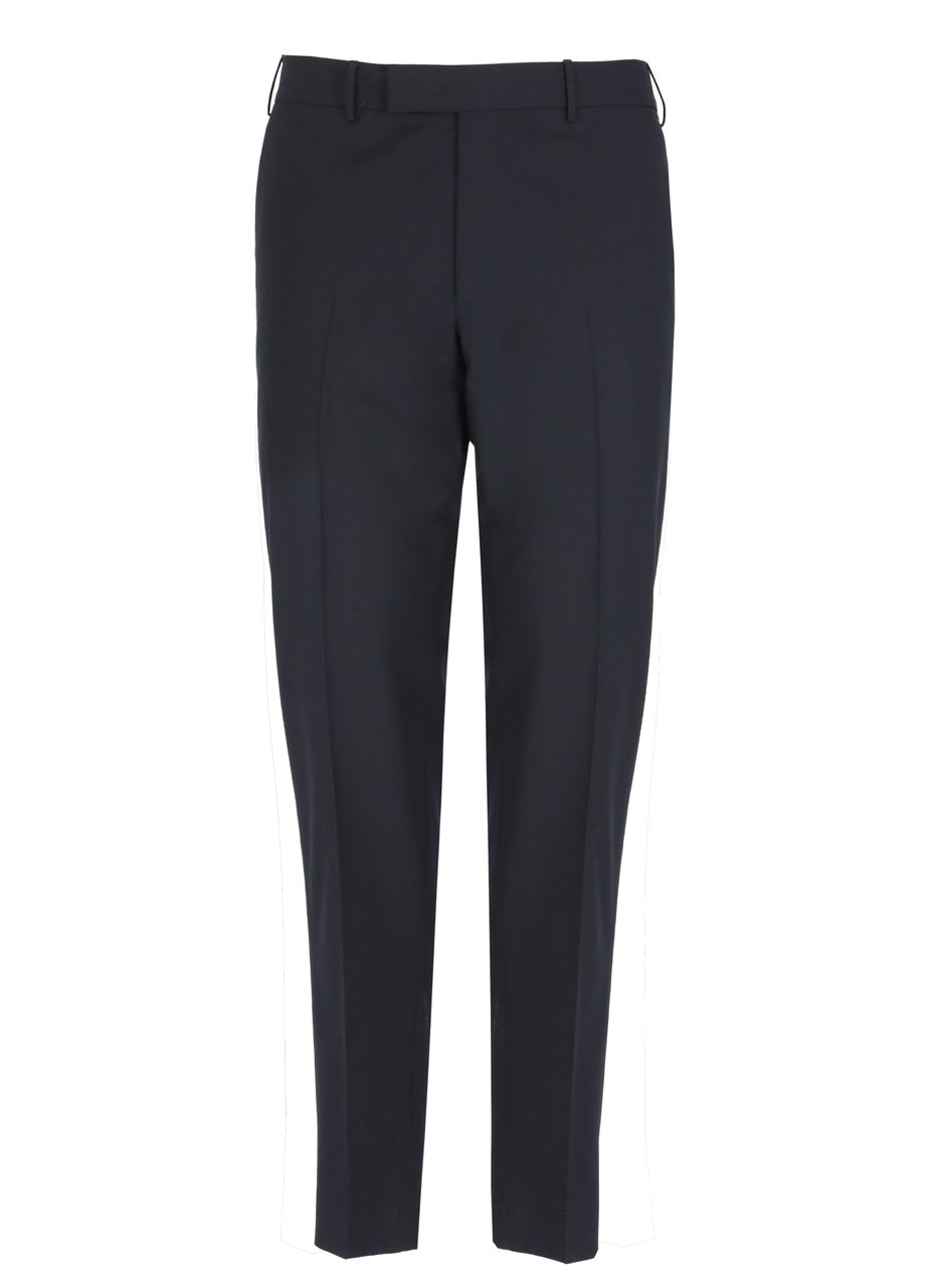 PT Torino Blue Welt Pockets Wool Formal Pants Zwart