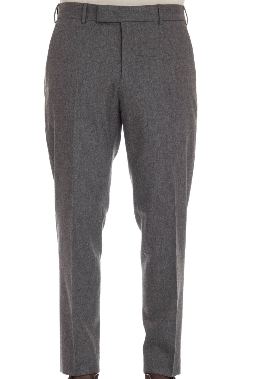 PT Torino Flannel Wool-Cashmere Rebel Fit Trousers Grijs
