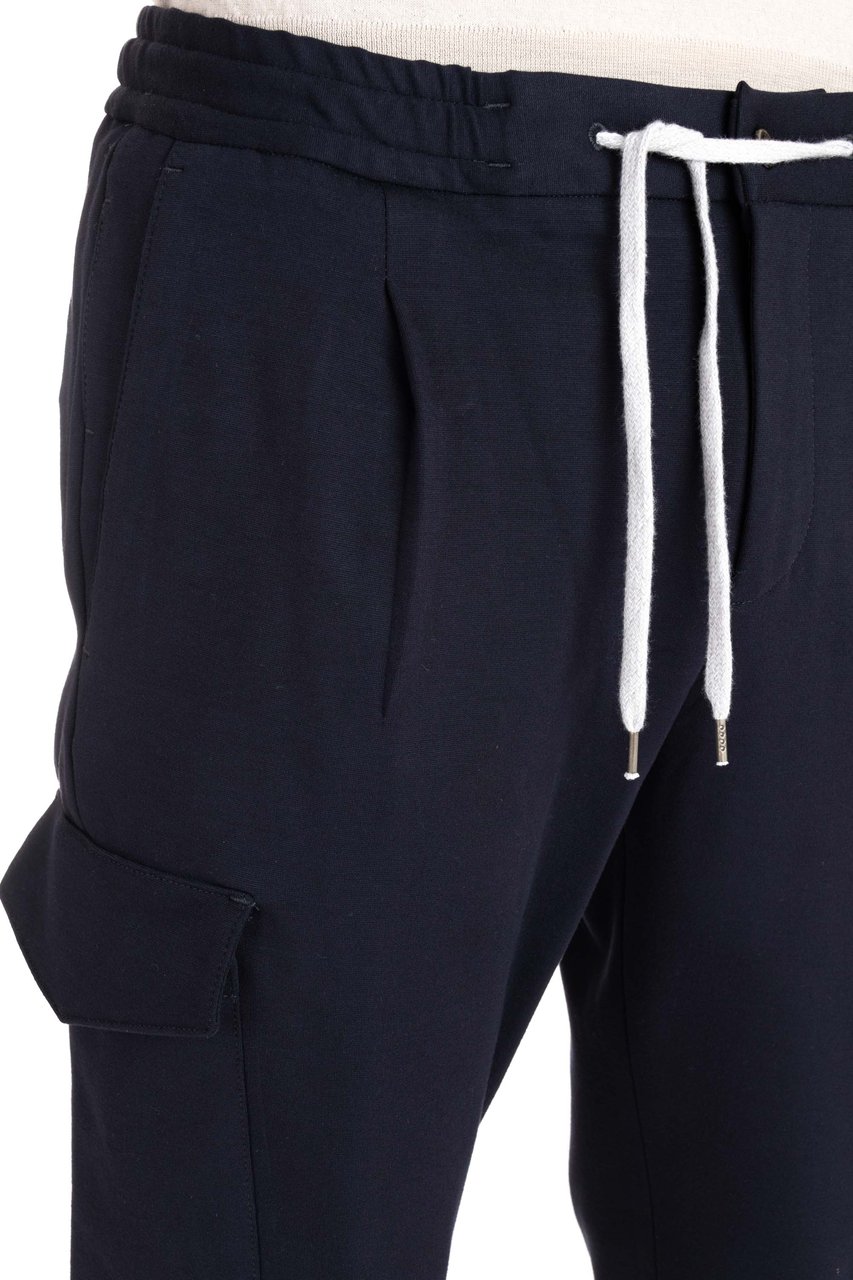 PT Torino Soft Cotton Jersey Cargo Trousers Zwart