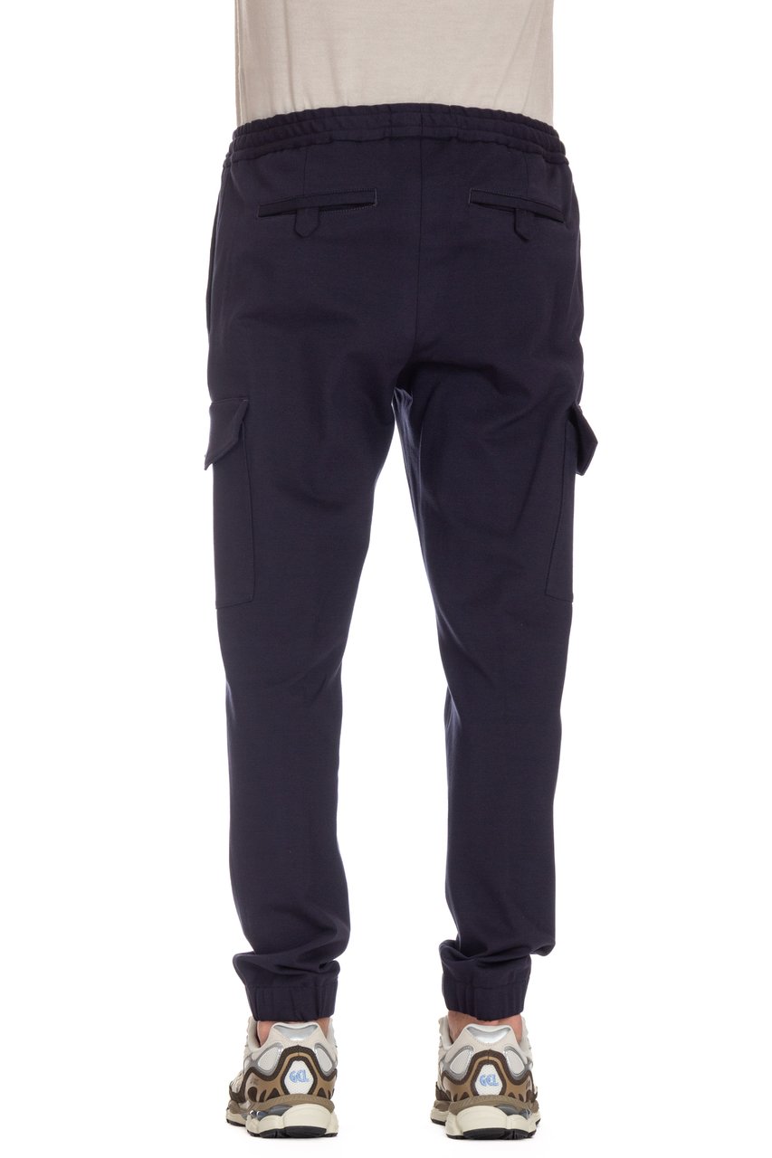PT Torino Soft Cotton Jersey Cargo Trousers Zwart