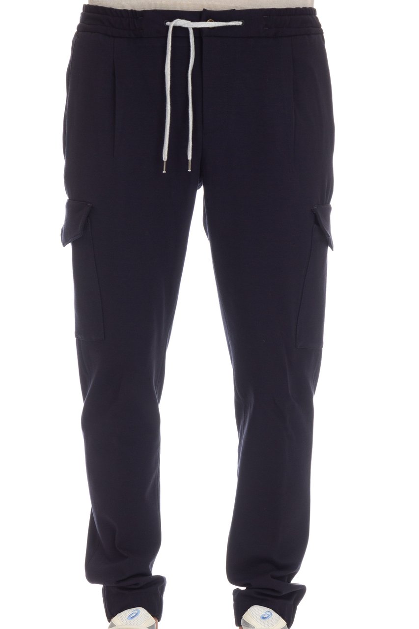 PT Torino Soft Cotton Jersey Cargo Trousers Zwart