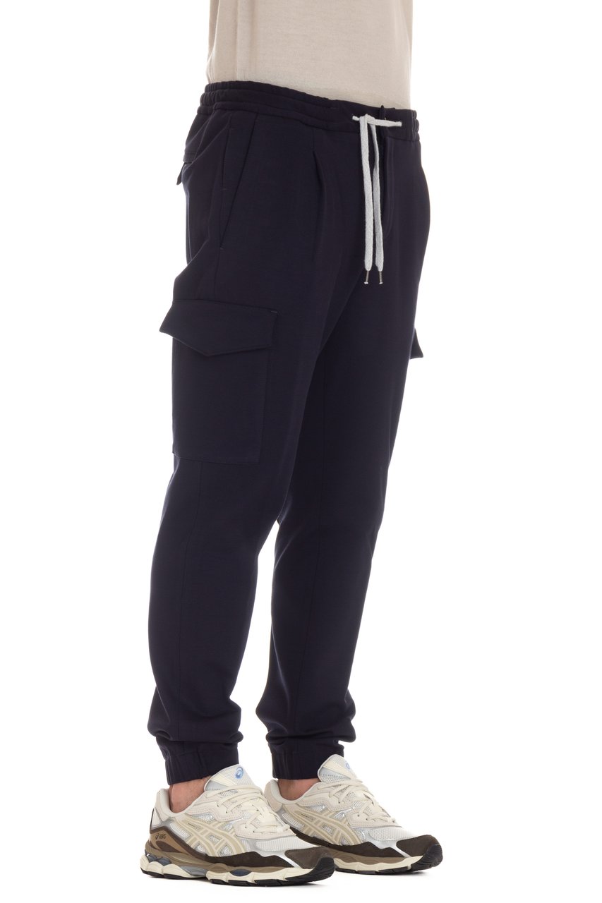 PT Torino Soft Cotton Jersey Cargo Trousers Zwart