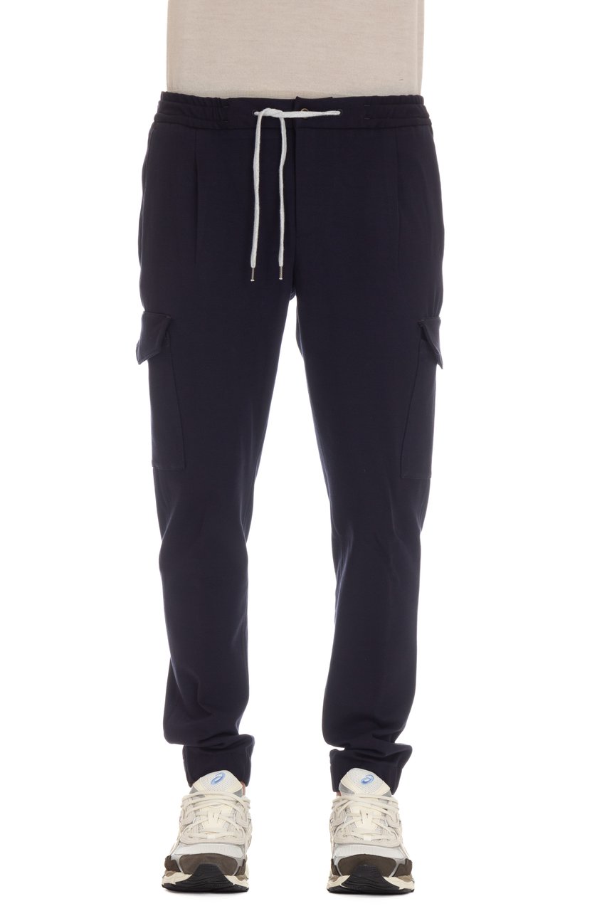 PT Torino Soft Cotton Jersey Cargo Trousers Zwart