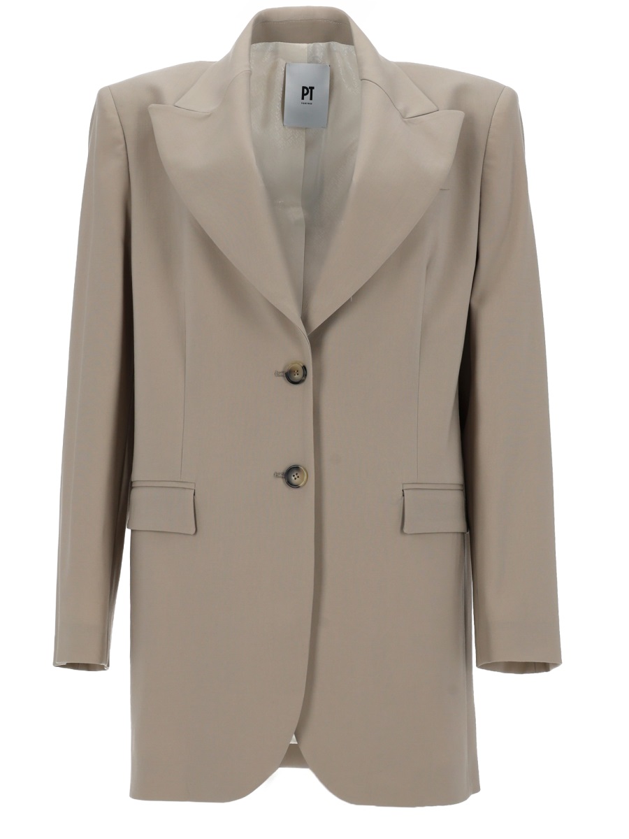 PT Torino Victoria Virgin Wool Tailored Blazer Grijs