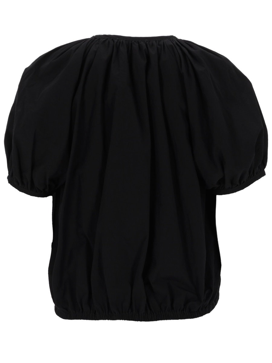 PT Torino Teresa Cropped Puffed Sleeves Top Zwart