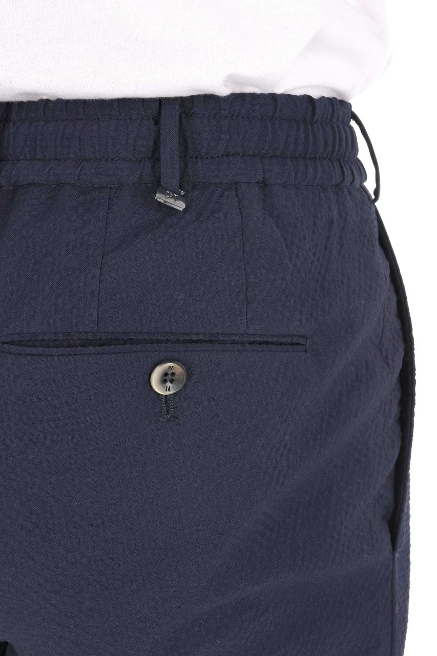PT Torino Slim Jogger Virgin Wool Embossed Trousers Zwart