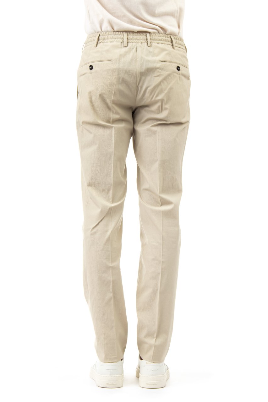 PT Torino Embossed Cotton Slim Jogger Trousers Neutraal
