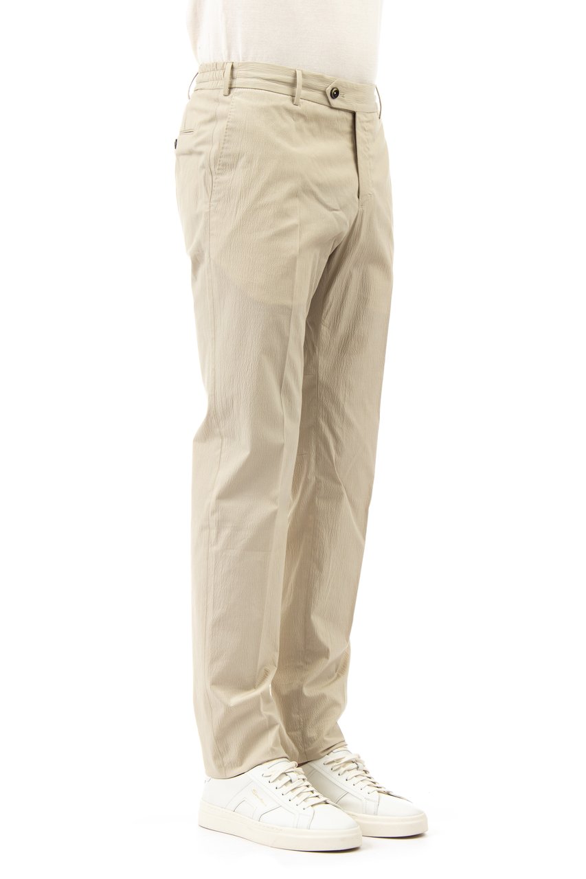 PT Torino Embossed Cotton Slim Jogger Trousers Neutraal