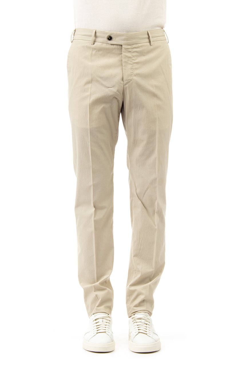PT Torino Embossed Cotton Slim Jogger Trousers Neutraal