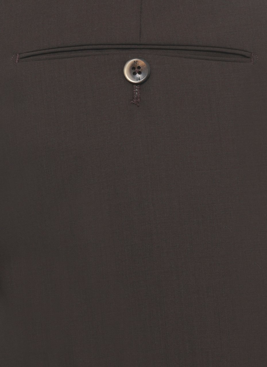 PT Torino Dark Brown Zip Fastening Pants Zwart