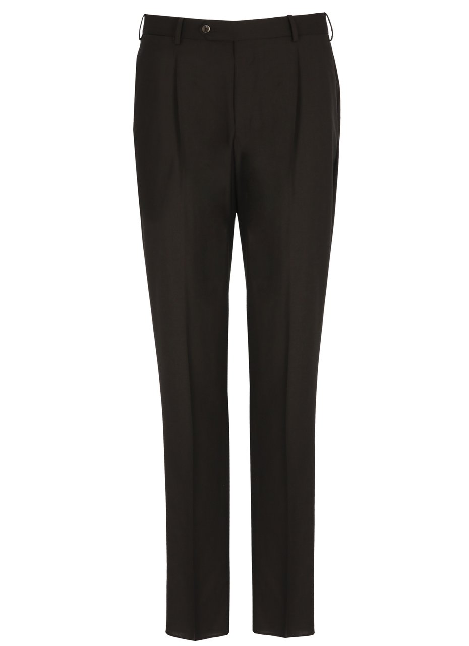 PT Torino Dark Brown Zip Fastening Pants Zwart