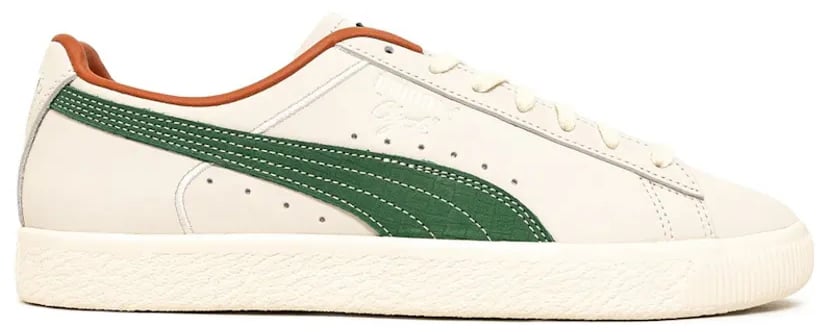 Puma Puma Clyde FG Pristine White Vine Green Groen