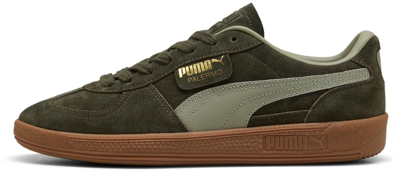 Puma Puma Palermo Suede Unisex Sneaker Donkergroen Blauw