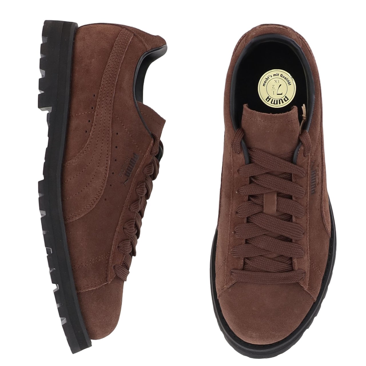 Puma Vibram Suede Sneakers With Round Toe And Front Lacing Bruin
