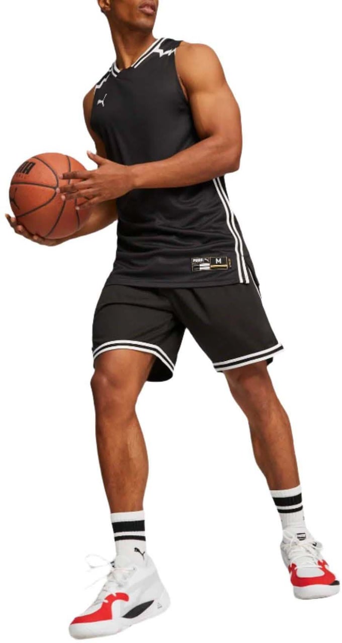 Puma Puma Hoops Basketbal Shirt Heren Zwart Zwart