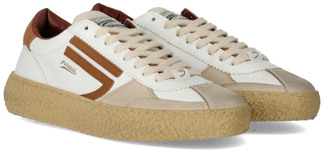 Puraai PURAAI 1.01 VINTAGE BISCOTTO SNEAKER Wit