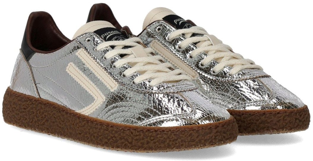 Puraai PURAAI 6.01 XS CRACKED SNEAKER Zilver